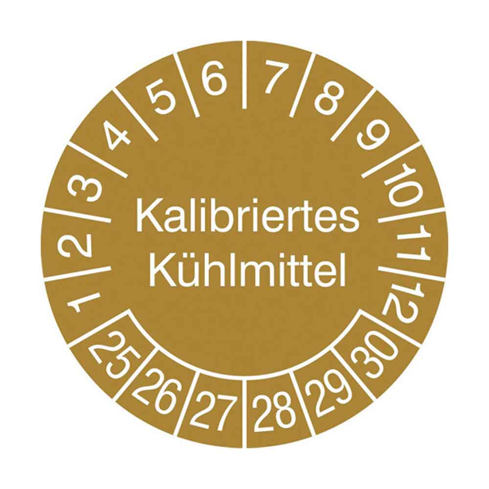 Prüfplakette auf Rolle - Kalibriertes Prüfmittel