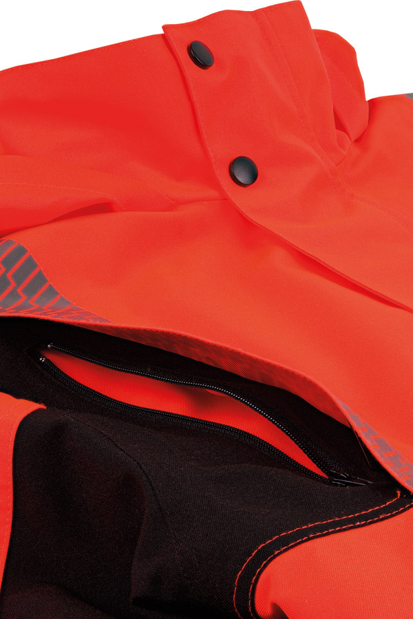 Korntex® Hi-Vis Softshell Regenjacke (Printable) „Copenhagen“ - Signal-Orange/Schwarz - 3XL