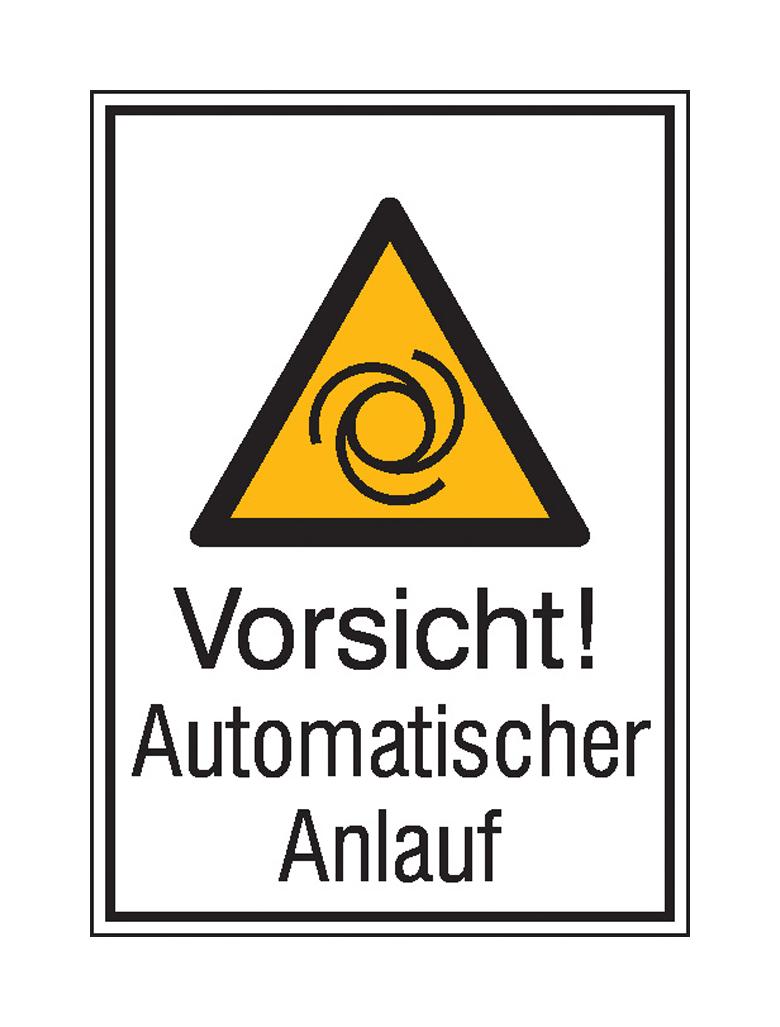 Warn-Kombischild - Vorsicht! Automatischer Anlauf