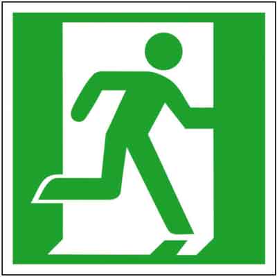 Fluchtwegzeichen Größen für Entfernungen bis 40 Meter