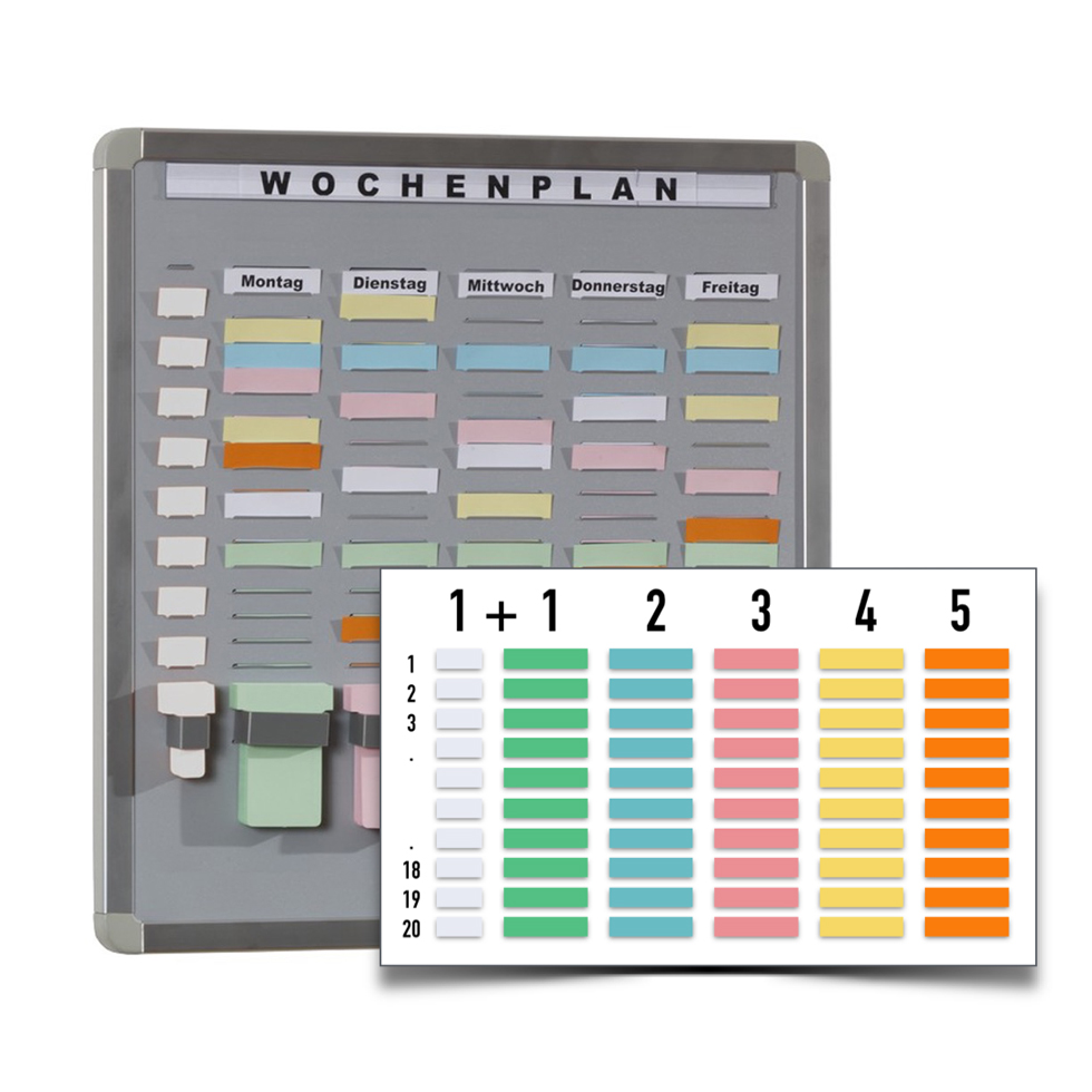 T-Card Systemtafeln mit 20 Einsteckfächern + Zubehör