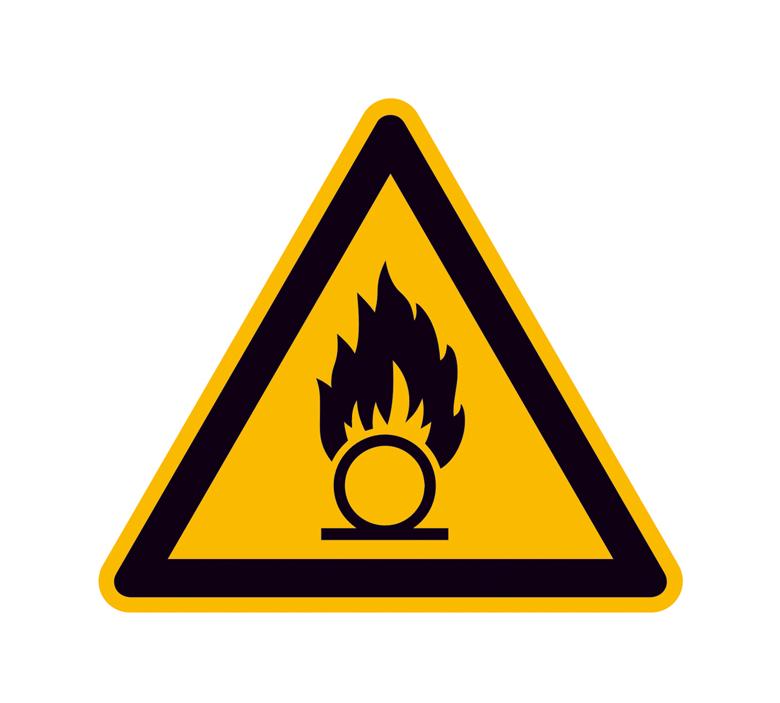 Warnschild - Warnung vor brandfördernden Stoffen