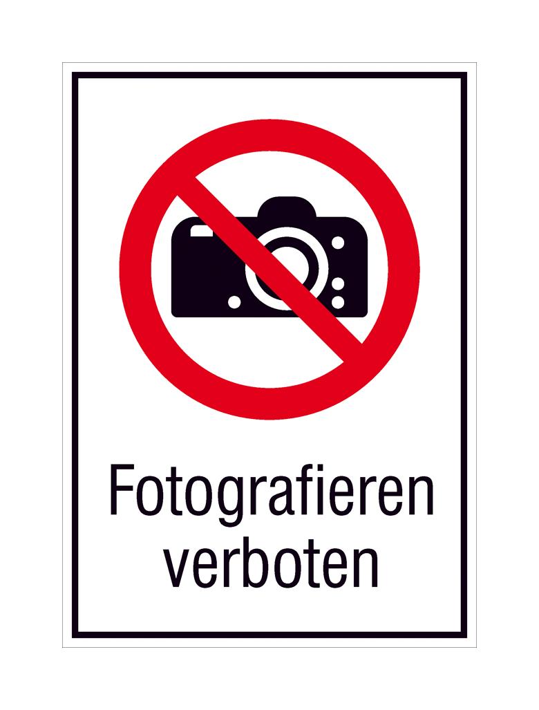 Verbots-Kombischild - Fotografieren verboten
