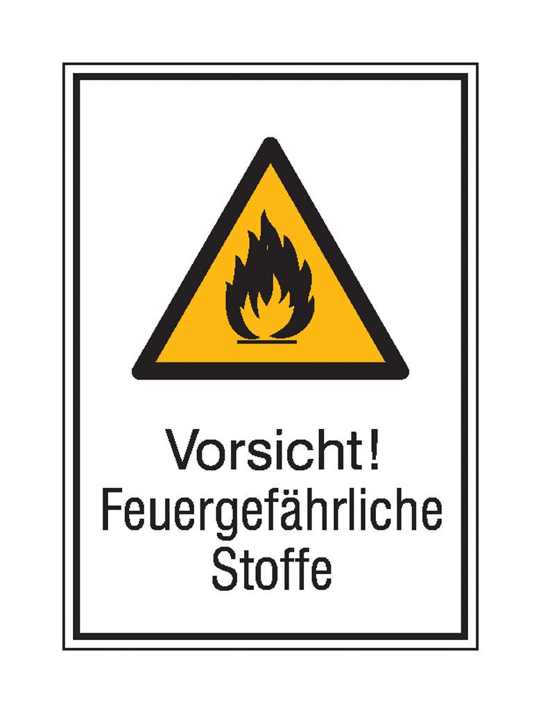 Warn-Kombischild - Vorsicht! Feuergefährliche Stoffe