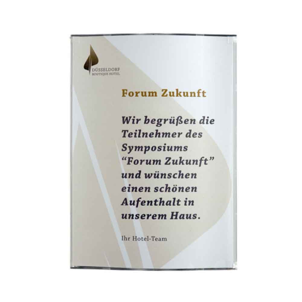 OCEAN Infotafel - gewölbtes Schild - schneller Wechsel durch Aufklappen OCEAN Infotafel - gewölbtes Schild - schneller Wechsel durch Aufklappen