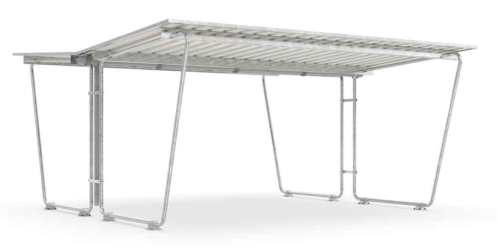 Materialüberdachung - Siegen S28 - Silber - Bausatz Materialüberdachung - Siegen S28 - Silber - Bausatz
