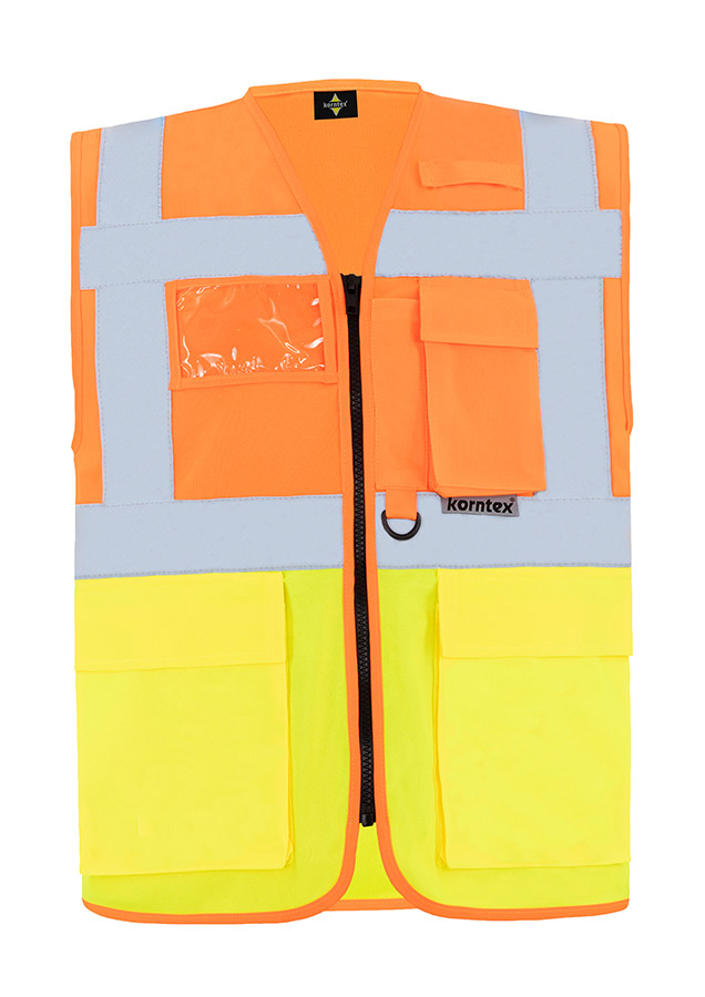 Korntex® Comfort Warnweste „Hamburg“ - Multifunktional - Weiß - M