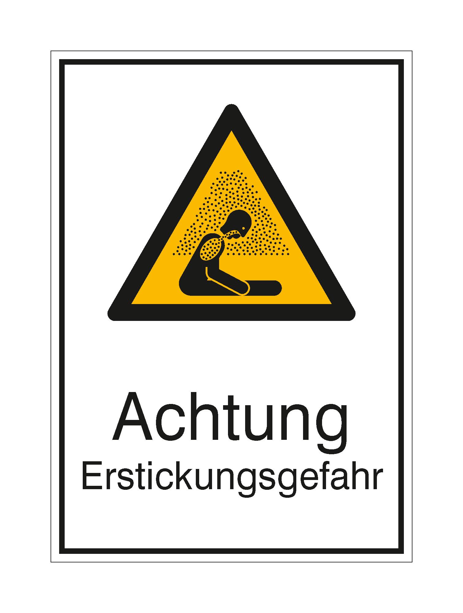 Warn-Kombischild - Achtung Erstickungsgefahr