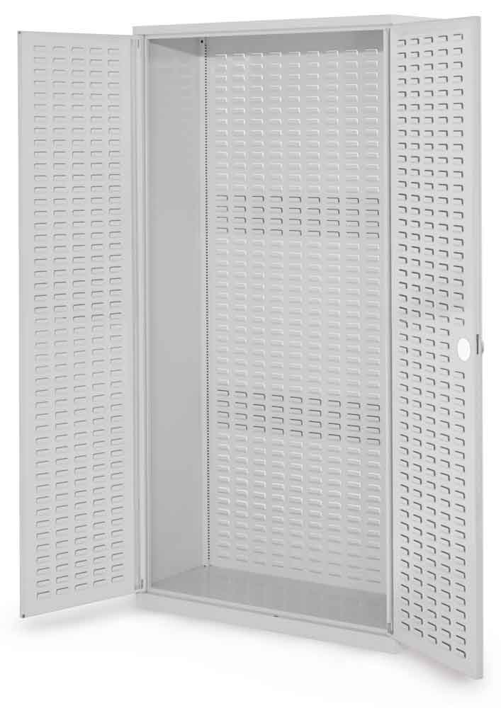 RasterPlan® - Schlitzplattenschrank Modell 50 - Leergehäuse - für Lagersichtkästen - Türen wählbar