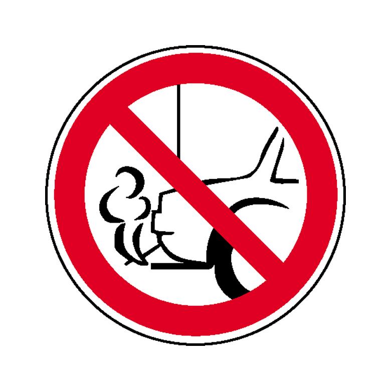 Verbotsschild - Nicht mit Auspuff zur Wand parken