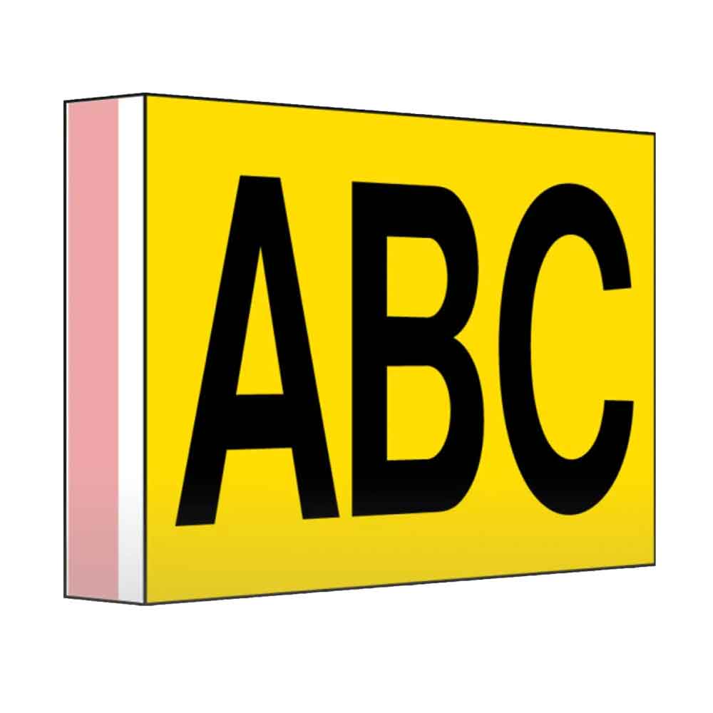 Regal- und Gangschild abgewinkelt - mit Klebestreifen - in vielen Größen - einseitiger oder beidseitiger Druck