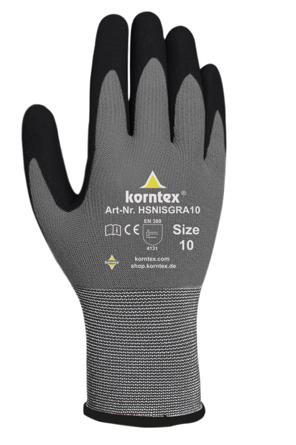 Korntex® Nitrilschaum-Handschuh „Izmir“ - Farbe Schwarz/Grau