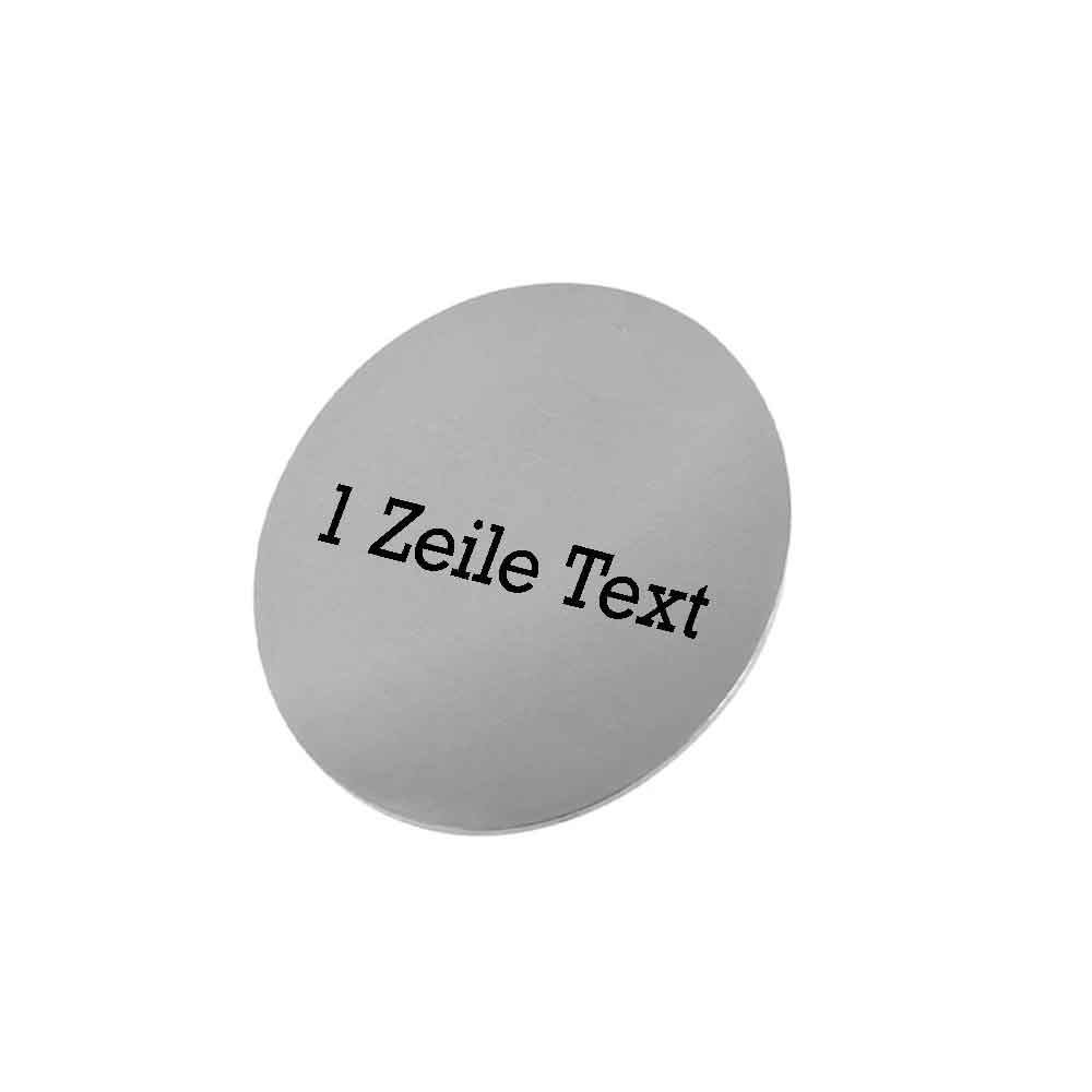 Kennzeichnungsmarken Edelstahl - 1-zeiliger Text - mit oder ohne Bohrung