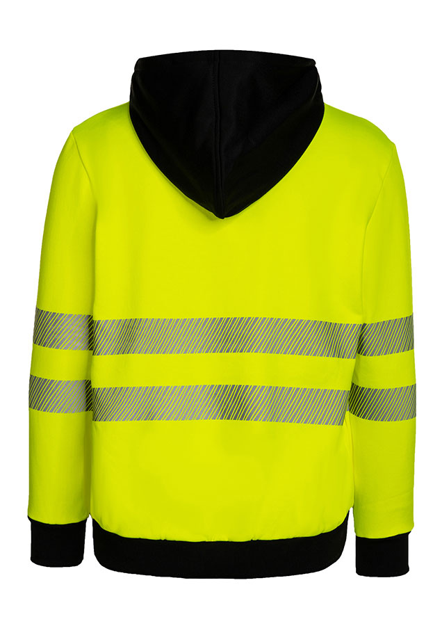 Korntex® - EOS - Hi-Vis Hoodie mit schwarzer Brustpartie - Signal-Gelb/Schwarz - 3XL