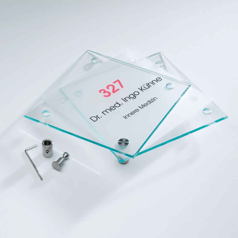 Türschilder Serie Skyline - wandabstehend aus Glas - in 5 Größen Türschilder Serie Skyline - wandabstehend aus Glas - in 5 Größen