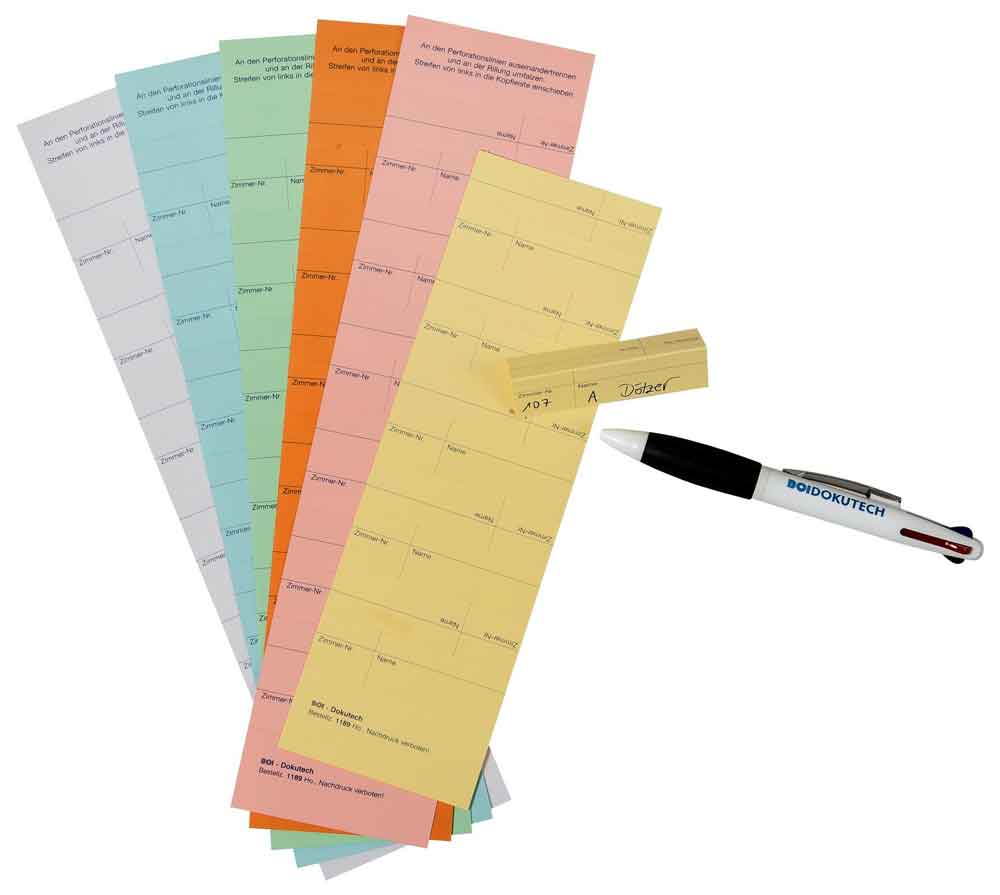 Namensstreifen für Dokumentationsmappen - in 6 Farben - Zubehör Namensstreifen für Dokumentationsmappen - in 6 Farben - Zubehör
