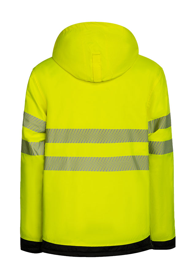 Korntex® - EOS - Hi-Vis Parka mit schwarzer Brustpartie - Signal-Gelb/Schwarz - 3XL