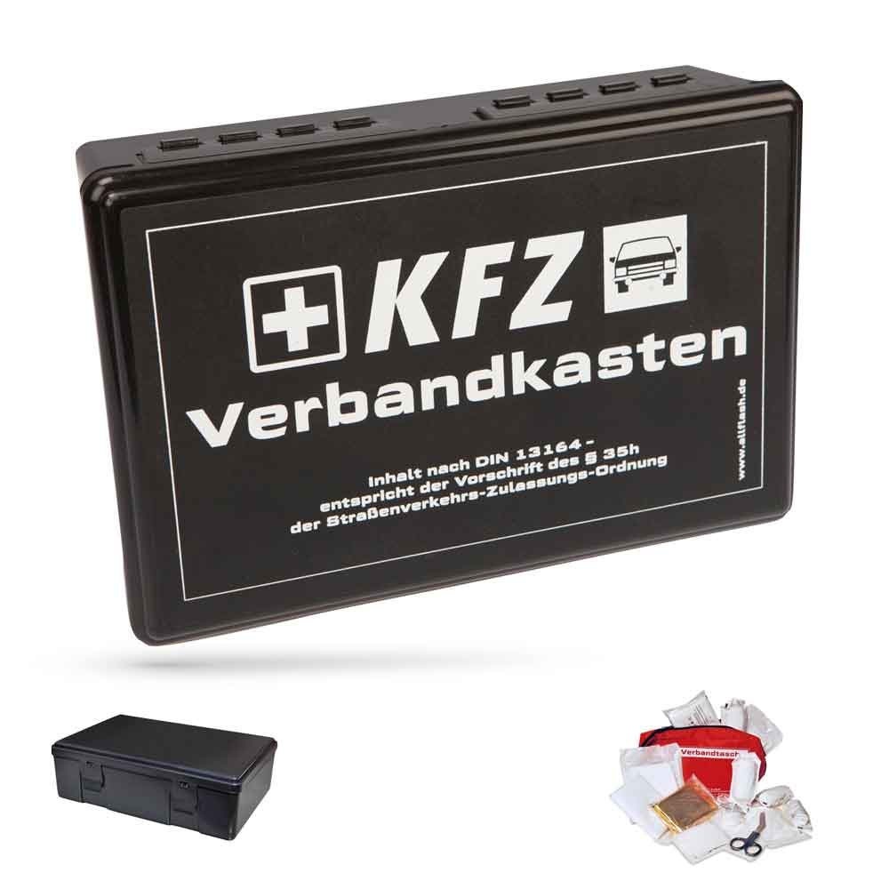 KFZ-Verbandkasten - CASE MIT STANDARDMOTIV - Schwarz