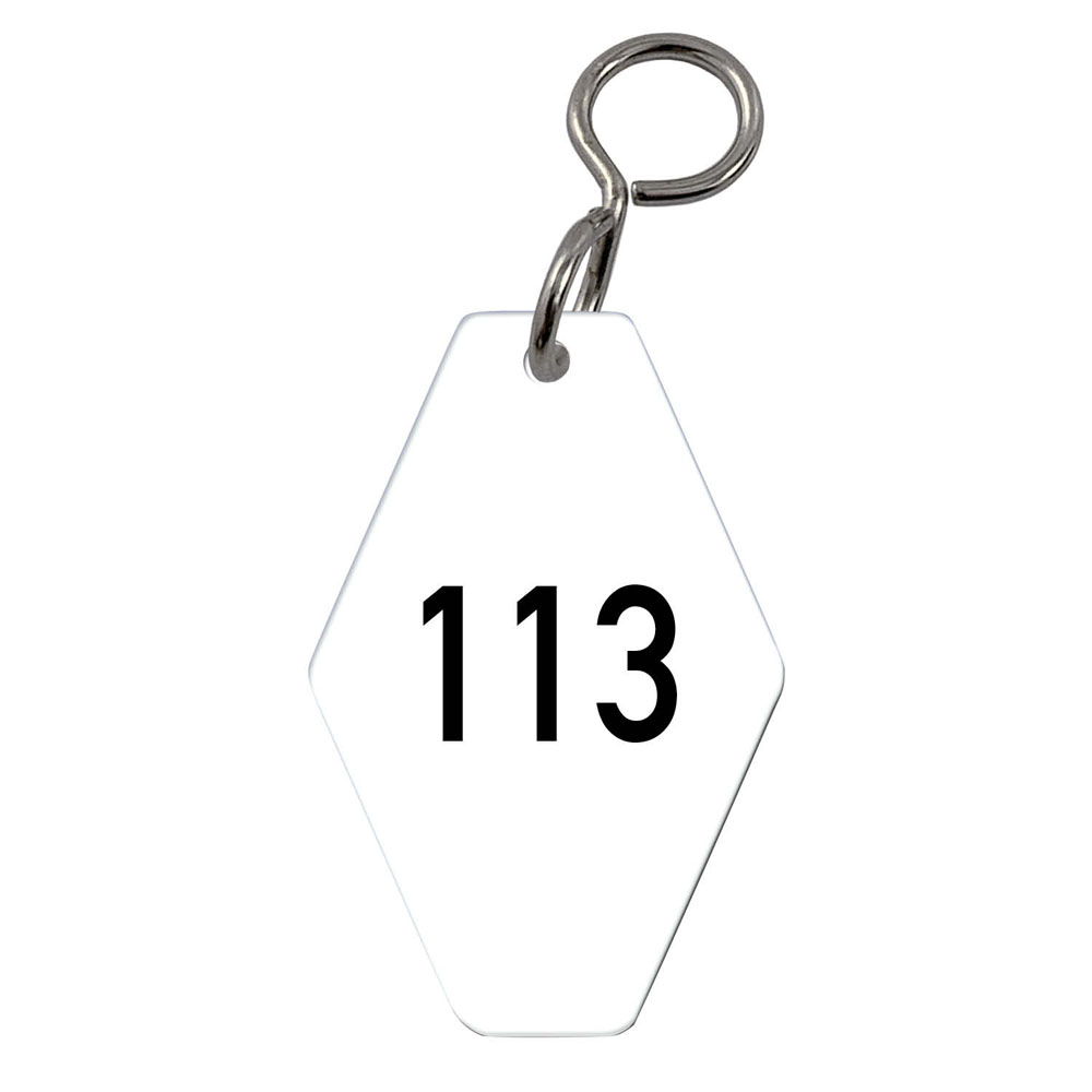 Schlüsselanhänger - Rautenform - Kunststoff - 1-3 stellig nummeriert - mit S-Haken