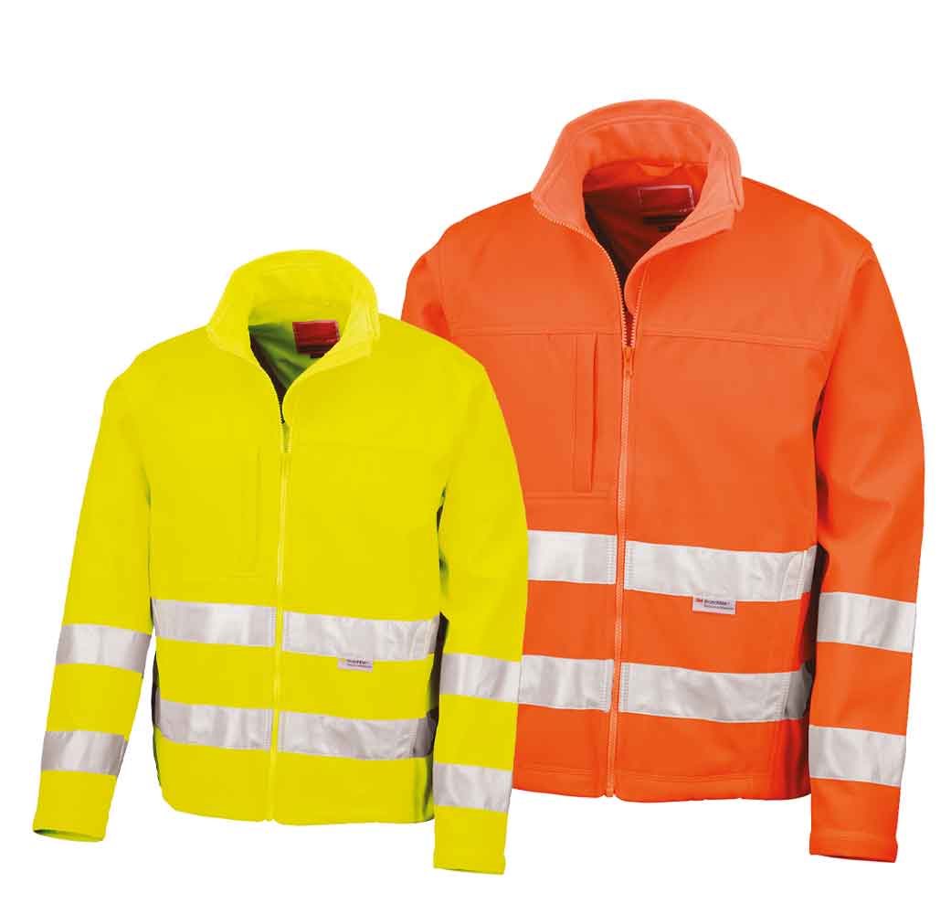 60-50-416-0-00-03-059-softshell-gelb-orange-f71098 Softshell-Jacke - reflektierend - Wind- und Wasserdicht - 2 Farben