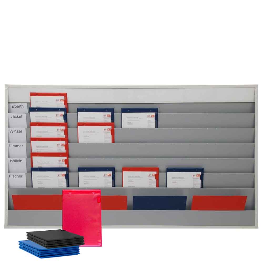 Plantafel-Set groß - mit Wechselleiste - für DIN A4 - für 30 Aufträge + 30 Taschen