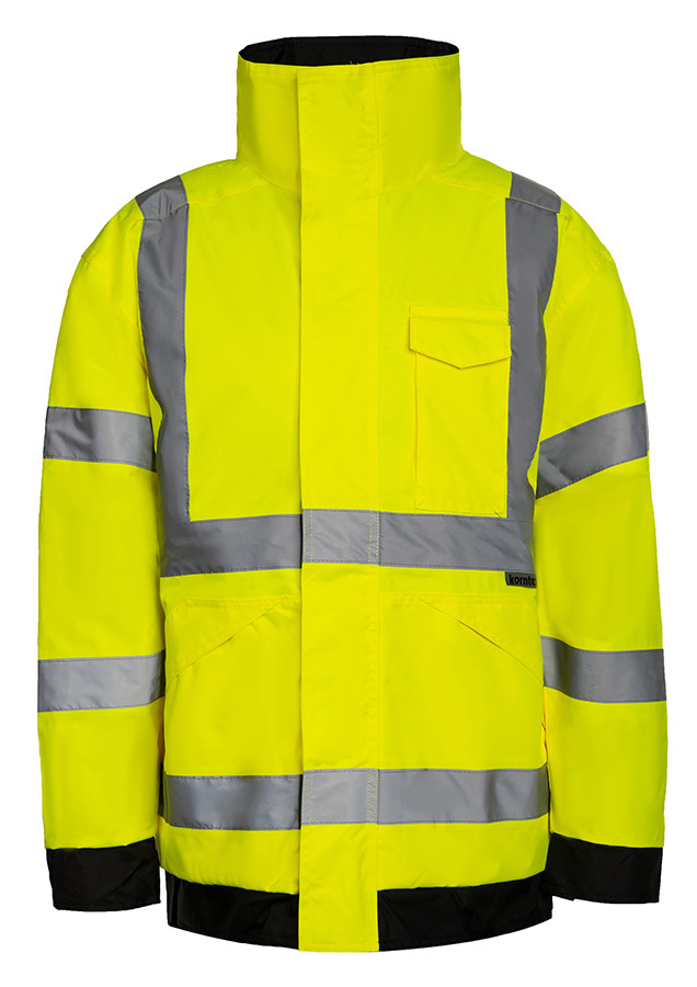Korntex® Hi-Vis Regenjacke Lite „Kaunas“ - Signal-Gelb - 4XL