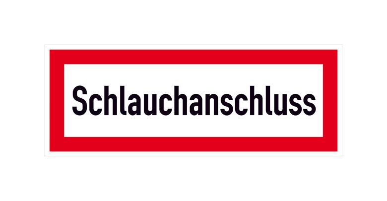 Hinweisschild für die Feuerwehr - Schlauchanschluss