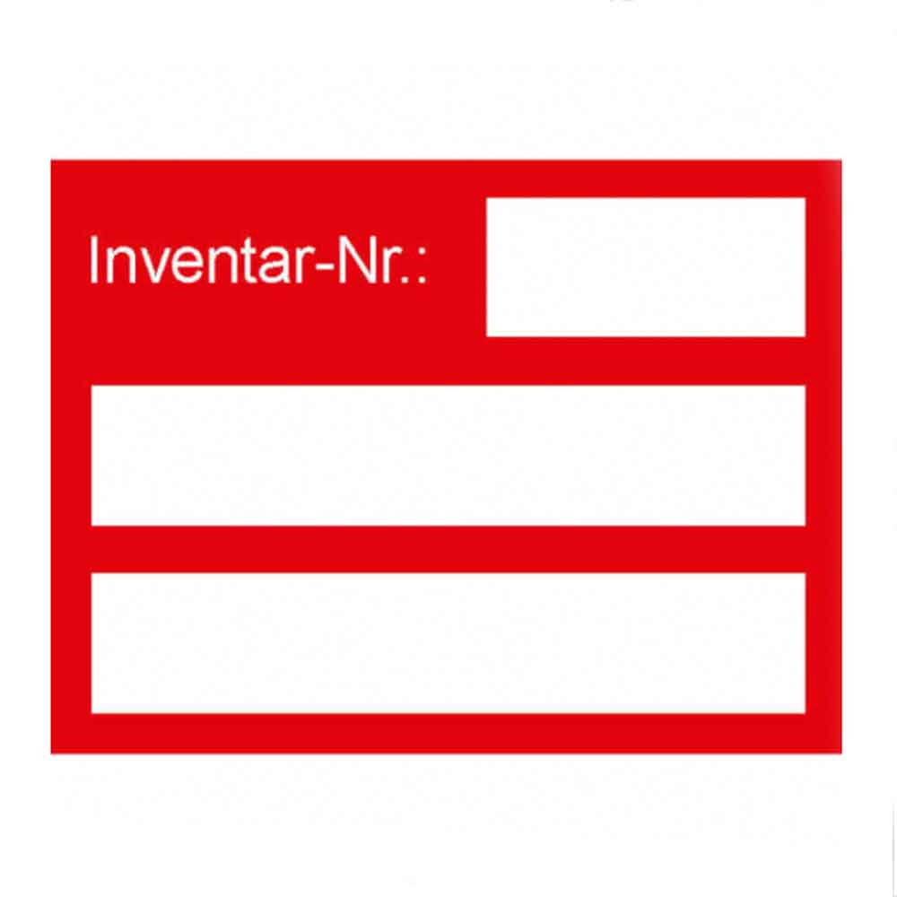 Inventar-Etikett - Dokumentenfolie auf Bogen - mit 3 Beschriftungsfeldern - selbstklebend