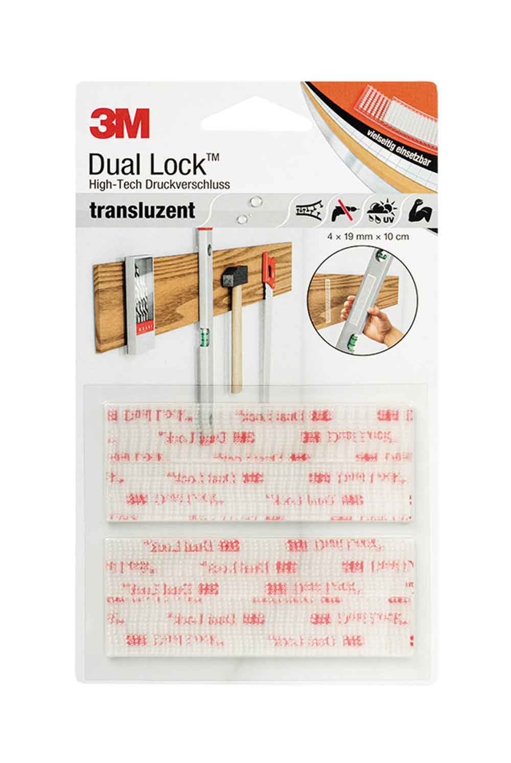 Dual Lock Klebe-Klettband- oder Klettstreifen - einseitig klebend - 3 Größen