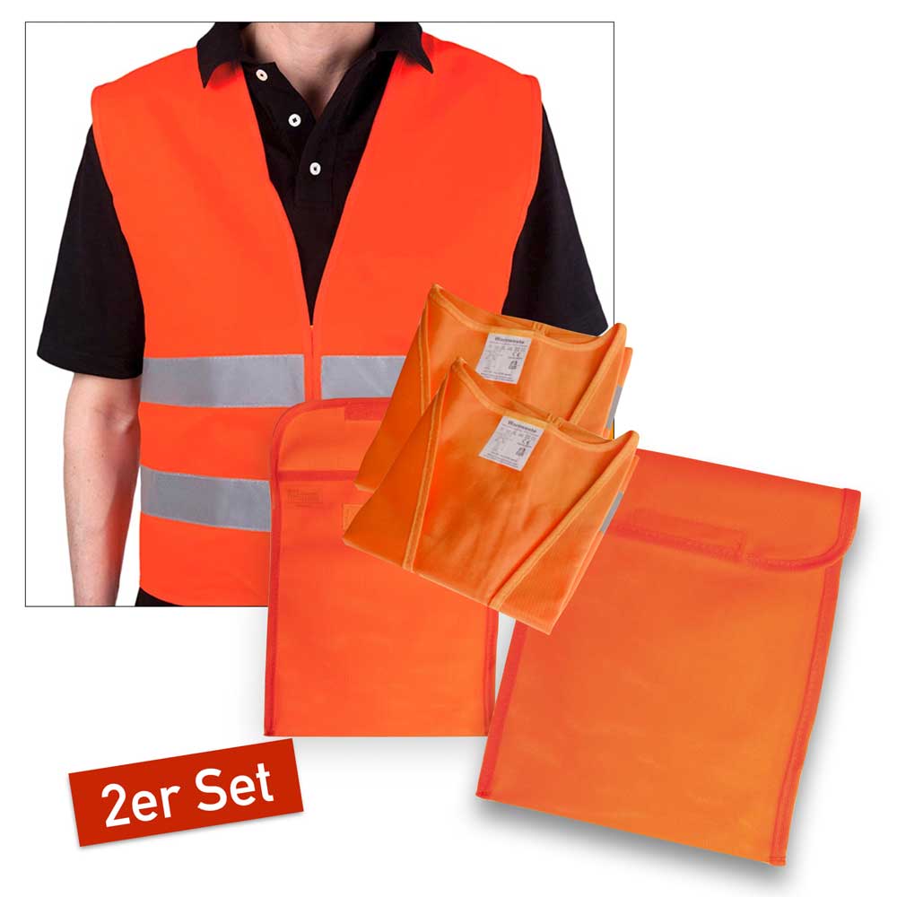 61-50-004-0-00-02-020-warnweste-orange-2er-set-ohne-werbedruck-45b234 KFZ-Warnwesten-Set - VIP 2er - 2 Farben