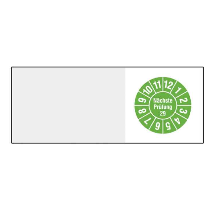 Kabelprüfplakette - Nächste Prüfung - in Jahresfarbe