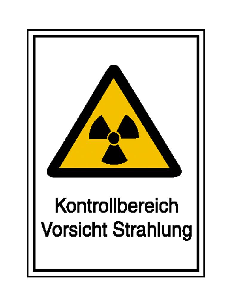 Warn-Kombischild - Strahlenschutz - Kontrollbereich Vorsicht Strahlung