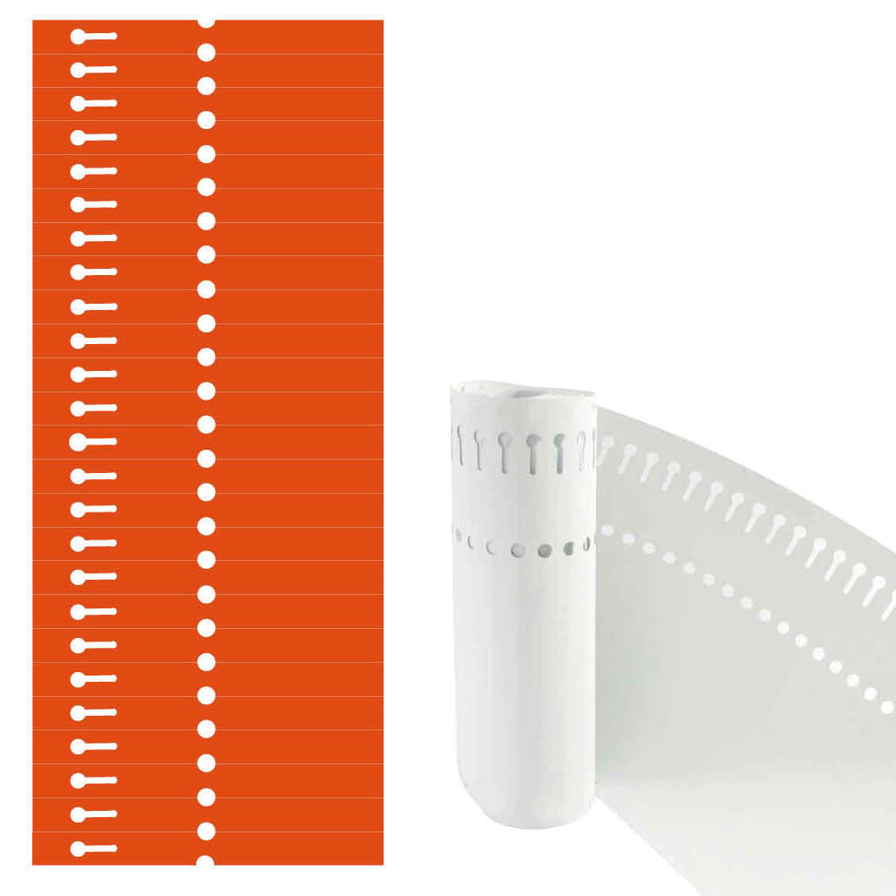 PVC-Schlaufen-Etiketten auf Rolle - Format 140 x 13 mm - 8 Farben