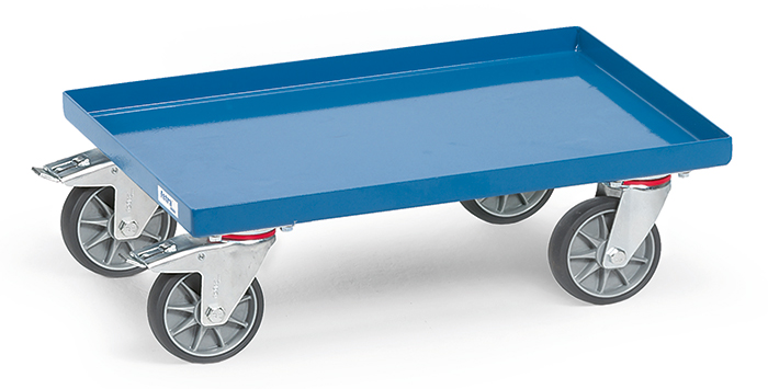 13585-4064e9 Eurokasten-Roller - Ladefläche 605 x 405 mm - Höhe 182 mm - Blechplattform - Tragkraft 250 kg