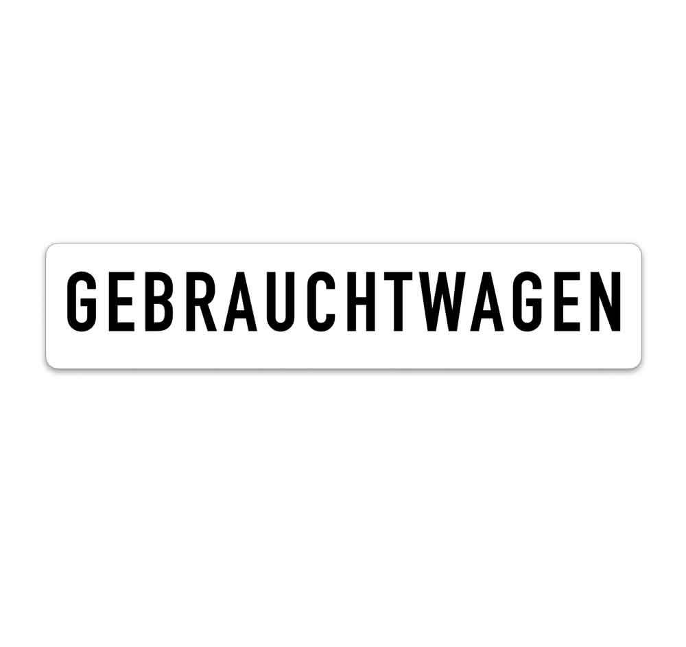 10-50-050-0-00-03-002-gebrauchtwagen-werbeschild-ffe7f6 Kennzeichen-Werbeschilder - mit verschiedenen Texten