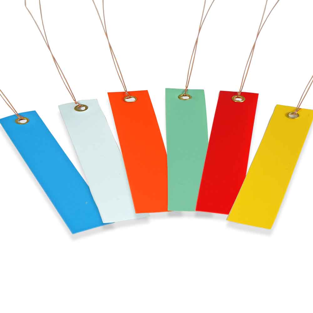 PVC-Hänge-Etiketten - mit Draht - Format 100 x 30 mm - 8 verschiedene Farben