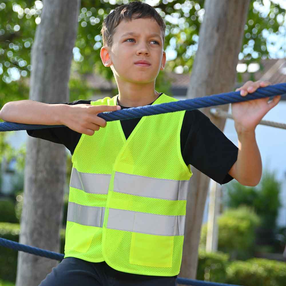 Korntex® Kinder Mesh Warnweste "Korfu" - mit Taschen