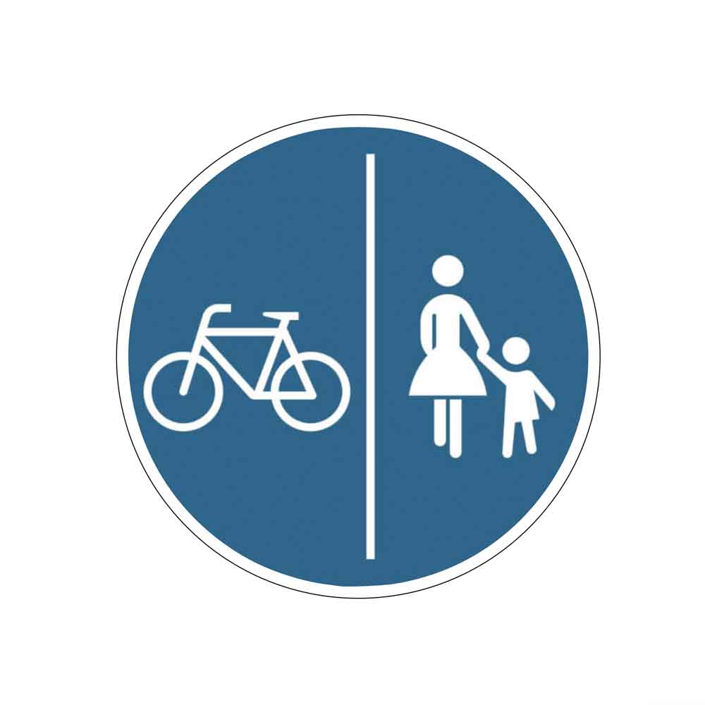 Getrennter Rad- und Gehweg - Verkehrszeichen StVO - 2 Ausführungen Getrennter Rad- und Gehweg - Verkehrszeichen StVO - 2 Ausführungen