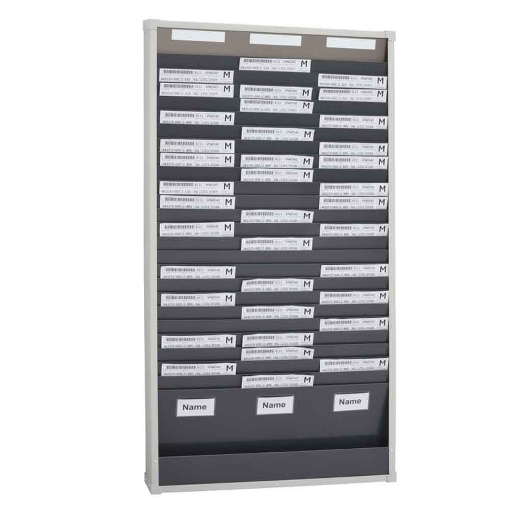 Metallische Karten-Sortiertafel - 3-reihig - 75 x DIN A4 Belege - H 1350 mm