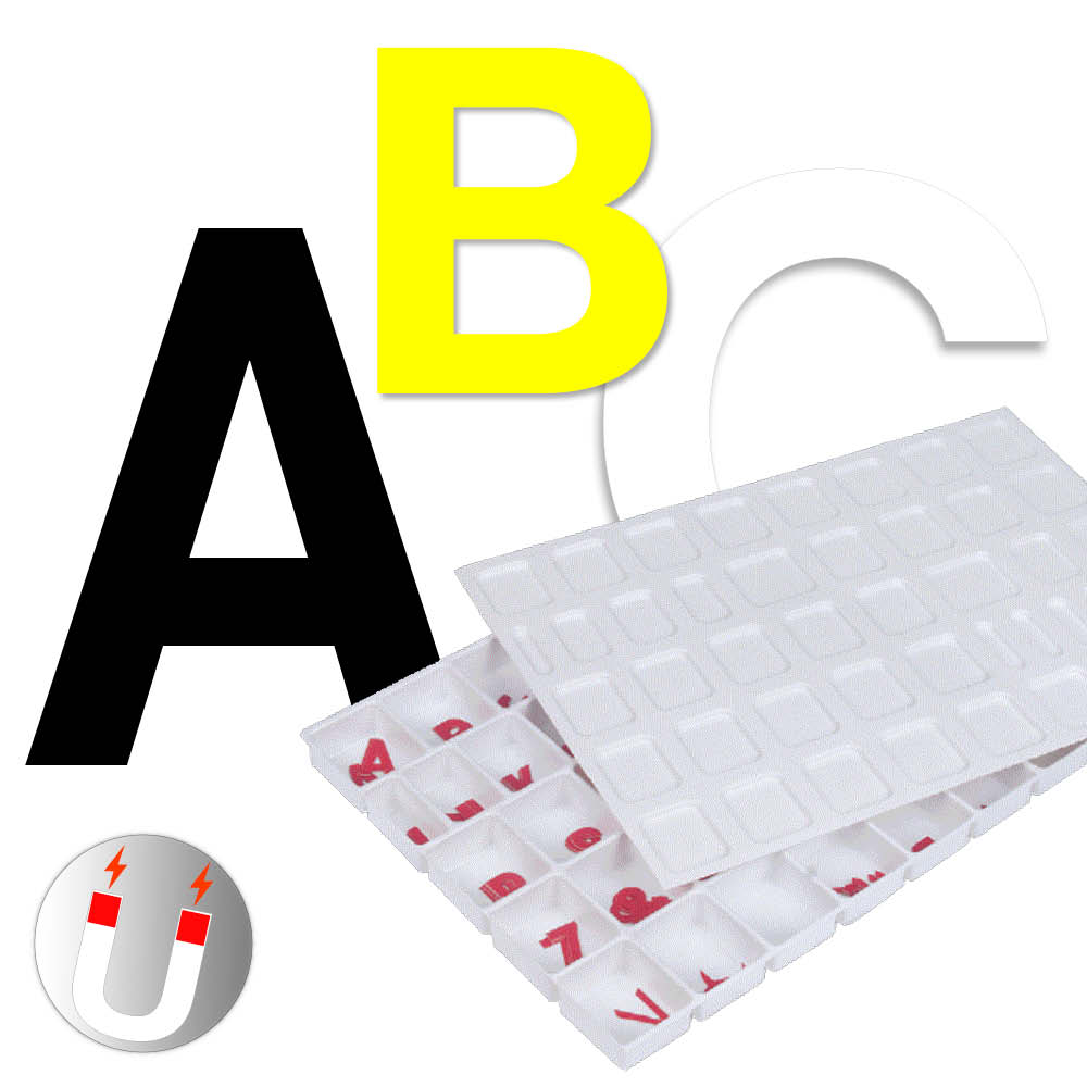 Sortiment Großbuchstaben A-Z - magnetisch - Block Modern - Höhe 20-100 mm - 3 Farben Sortiment Großbuchstaben A-Z - magnetisch - Block Modern - Höhe 20-100 mm - 3 Farben
