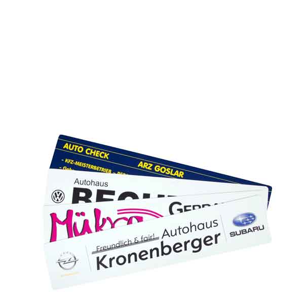Kennzeichen-Werbeschilder Kennzeichen-Werbeschilder