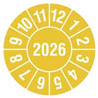 Prüfplaketten Jahresfarbe Gelb 2026