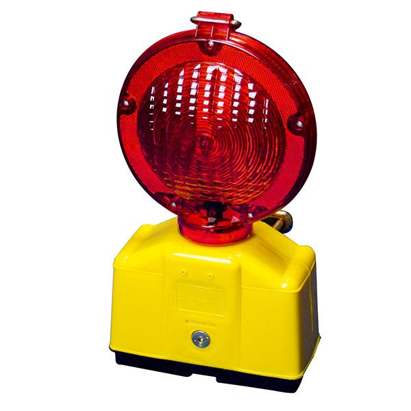Baustellen-Warnleuchte doppelseitig rot - LED-Signalleuchte für Schrankenzäune und Sicherheitsleitbaken
