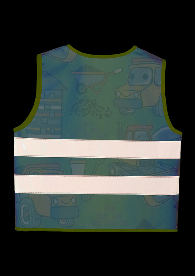 Korntex® Kinder Warnweste Action „Working Heroes“ - CO2 Neutral - Blau/Traktor - XS