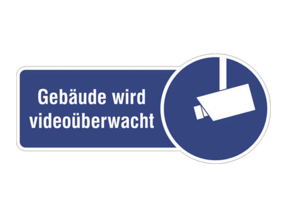 Rondenschild - Gebäude wird videoüberwacht - 3 Ausführungen Rondenschild - Gebäude wird videoüberwacht - 3 Ausführungen