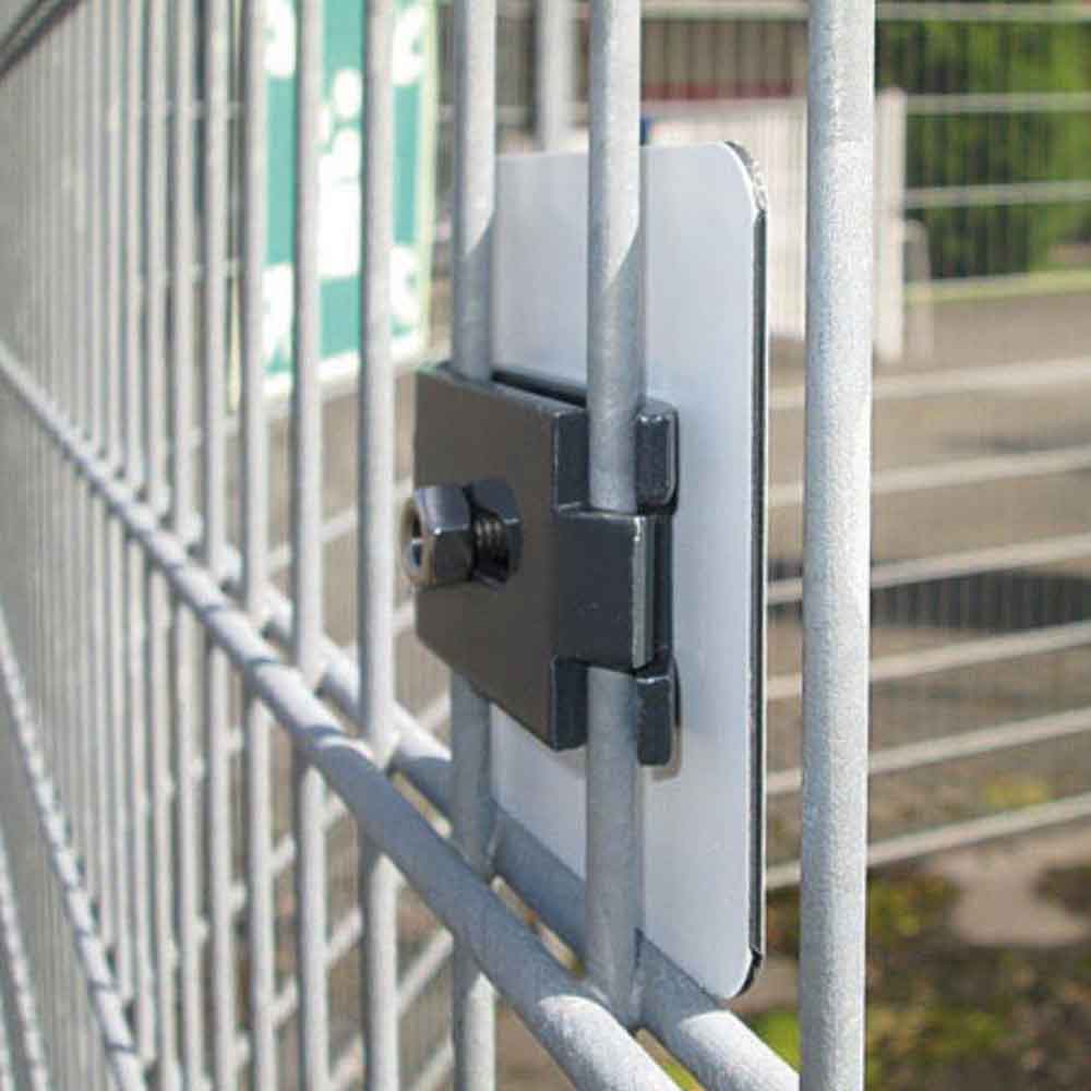 Zaungitterbefestigung - für Schildermontage - Verbinder flach Zaungitterbefestigung - für Schildermontage - Verbinder flach