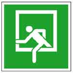 Kennzeichnung von Notausstiegen E019 Notausstieg