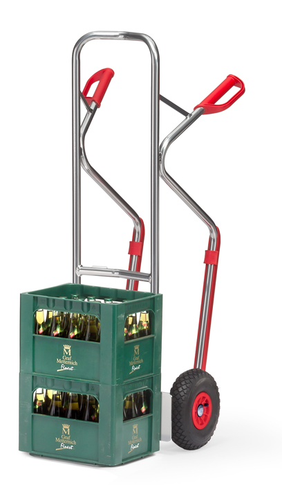 Alu-Stapelkarre - H 1300 mm - Schaufeltiefe 250 mm - Tragkraft 200 kg - mit 3 Radausstattungen