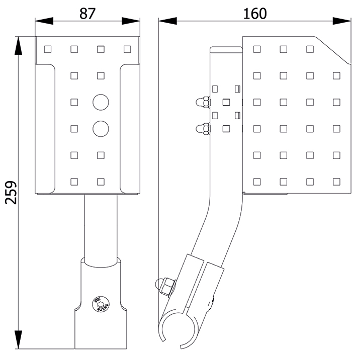 Flaschenhalterung - B 87 x H 259 x T 160 mm - Zubehör für Bode-Flaschen