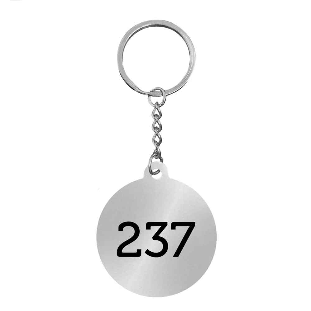 Zahlenmarken Edelstahl - mit Metallkette und Schlüsselring - 1-4-stellig - rund
